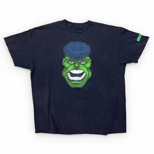 Vintage Incredible Hulk Face Universal Studios Marvel Promo T Shirt Movie XL